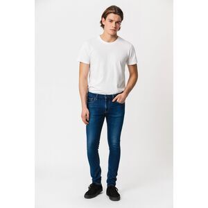 Nudie Jeans Co Blue Denim Tight Long John Jeans Pants Trousers  Mens Size 33